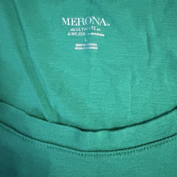 Merona Green Short Sleeve Women's Tee - Picture 2 of 2